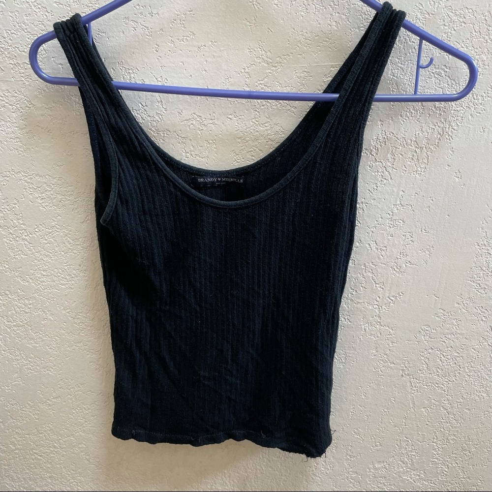 BRANDY MELVILLE BLACK RIBBED TANK TOP